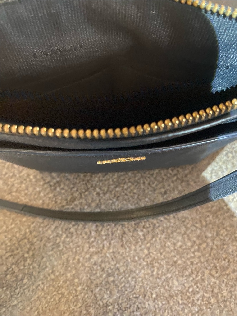 Coach Black Leather Crossbody with Gold-Tone Logo - Picture 6 of 7